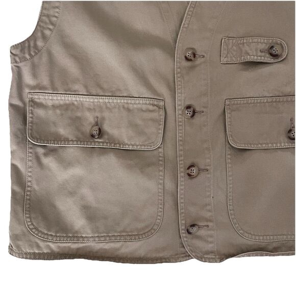 Faconnable Tan Khaki Cotton Outdoor Gorpcore Hiking Mens Casual Utility Vest - M - Picture 2 of 7